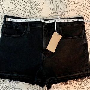Madewell High Rise Black Denim Shorts
